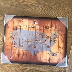 COPY - Major League Baseball Map 14in height 18 in width - new never used
